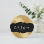 Invitation élégant Mariage parties scintillant or chic (Debout devant)