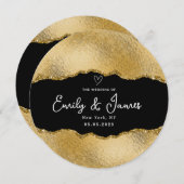 Invitation élégant Mariage parties scintillant or chic (Devant / Derrière)