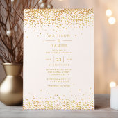 Invitation Élégant Mariage Parties scintillant Or Et Blanc