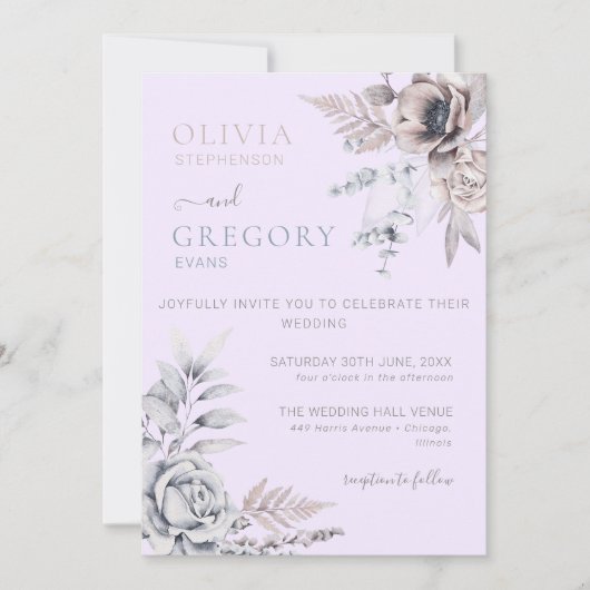 Invitation Élégant Mariage Pastel Spring Watercolor (Devant)