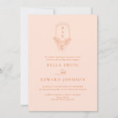 Invitation Élégant Mariage Peach Fuzz (Devant)