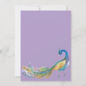 Invitation Elégant Mariage Peacock Aquarelle (Dos)