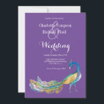 Invitation Elégant Mariage Peacock Aquarelle<br><div class="desc">Elégant Faire-part de mariage Peacock Aquarelle</div>