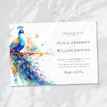 Invitation Elégant Mariage Peacock Aquarelle<br><div class="desc">Invitations amis et famille pour célébrer votre mariage avec vous avec cette belle invitation à l'aquarelle.</div>