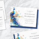 Invitation Elégant Mariage Peacock Aquarelle<br><div class="desc">Invitations amis et famille pour célébrer votre mariage avec vous avec cette belle invitation à l'aquarelle.</div>
