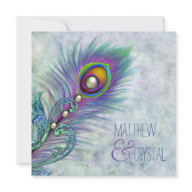 Elégant Mariage Peacock Aquarelle