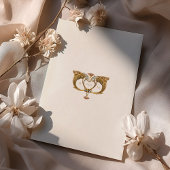 Invitation Élégant Mariage Peacock Art Nouveau