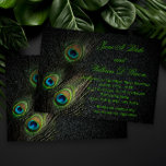 Invitation Élégant Mariage Peacock Black Green Gold<br><div class="desc">Elégante invitation de mariage vert émeraude et or paon plumes. Cet élégant faire-part de mariage paon est facilement customisé pour votre événement. Vous pouvez supprimer l'image arrière - plan du côté arrière si vous voulez choisir votre propre couleur arrière - plan,  comme le noir.</div>