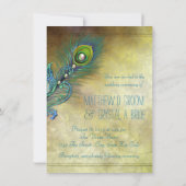 Invitation Élégant Mariage Peacock Vintage (Dos)