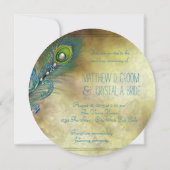 Invitation Élégant Mariage Peacock Vintage (Dos)