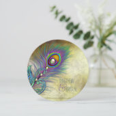 Invitation Élégant Mariage Peacock Vintage (Debout devant)