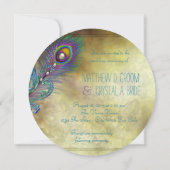 Invitation Élégant Mariage Peacock Vintage (Dos)