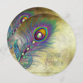 Invitation Élégant Mariage Peacock Vintage (Devant / Derrière)