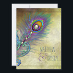 Invitation Élégant Mariage Peacock Vintage<br><div class="desc">Belle lavande violet et bleu turquoise vintage paon invitations de mariage. Cet élégant faire-part de mariage violet vintage paon est facilement customisé pour votre événement avec votre choix de police de style, de couleur et de libellé sur l'avant et l'arrière. Il s'agit d'un graphisme imprimé sans vrais bijoux, bijoux, etc....</div>
