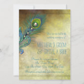 Invitation Élégant Mariage Peacock Vintage (Dos)