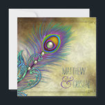 Invitation Élégant Mariage Peacock Vintage<br><div class="desc">Belle lavande violet et bleu turquoise vintage paon invitations de mariage. Cet élégant faire-part de mariage de paon vintage bleu turquoise est facilement customisé pour votre événement avec votre choix de style de police, de couleur et de libellé à l'avant et à l'arrière. Il s'agit d'un graphisme imprimé sans vrais...</div>