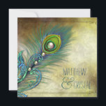 Invitation Élégant Mariage Peacock Vintage<br><div class="desc">Belle lavande violet et bleu turquoise vintage paon invitations de mariage. Cet élégant faire-part de mariage de paon vintage bleu turquoise est facilement customisé pour votre événement avec votre choix de style de police, de couleur et de libellé à l'avant et à l'arrière. Il s'agit d'un graphisme imprimé sans vrais...</div>