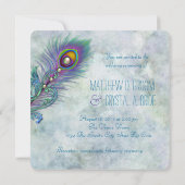 Invitation Elégant Mariage Peacock Vintage Watercolor (Dos)
