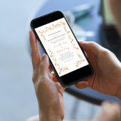 Invitation Elégant Mariage Pêche Flore Verdure