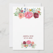 Invitation Élégant Mariage personnalisé de la Bourgogne (Dos)