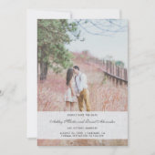 Invitation Elégant mariage photo bleu Enregistrer la date (Devant)