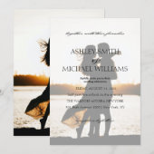 Invitation Élégant Mariage photo calligraphique romantique (Devant / Derrière)