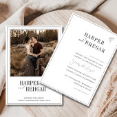 Invitation Élégant Mariage photo classique noir et blanc