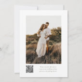 Invitation Élégant Mariage Photo Code QR de verdure de pin en (Dos)