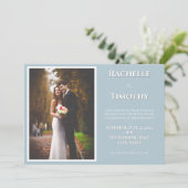 Invitation Élégant Mariage photo couleur de script de monogra (Debout devant)