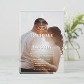 Invitation Élégant Mariage photo couleur romantique (Debout devant)