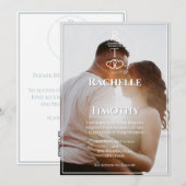 Invitation Élégant Mariage photo couleur romantique (Devant / Derrière)