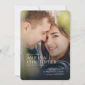 Invitation Élégant Mariage photo Couple (Devant)