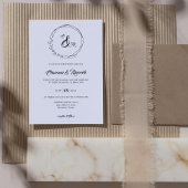 Invitation Élégant Mariage photo de monogramme de couronne