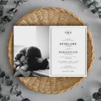 Élégant Mariage photo de Monogramme noir et blanc