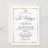 Invitation Élégant Mariage photo de recouvrement noir et blan (Devant)