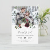 Invitation Élégant Mariage photo d'hiver de Noël (Debout devant)