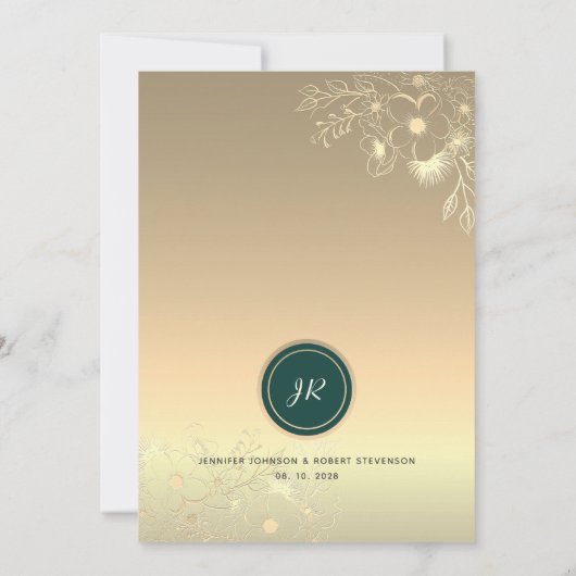 Invitation Élégant Mariage photo Emerald Green (Dos)