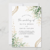 Invitation Élégant Mariage photo Feuille Eucalyptus (Devant)