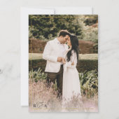 Invitation Elégant Mariage photo frontière noir et blanc (Dos)