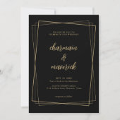 Invitation Elegant Mariage photo Geo Frame (Devant)