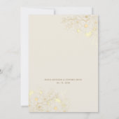 Invitation Élégant Mariage photo Gold Vintage (Dos)