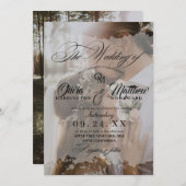 Invitation Élégant Mariage photo manuscrit (Devant / Derrière)