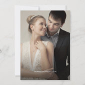 Invitation Élégant Mariage photo minimaliste noir blanc (Dos)