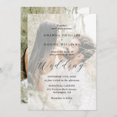 Invitation Élégant Mariage photo moderne 2 (Devant / Derrière)