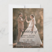 Invitation Élégant Mariage photo moderne avant et arrière (Devant)