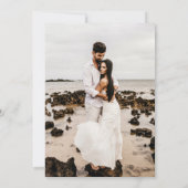 Invitation Élégant Mariage photo moderne blanc encadré Couple (Dos)