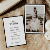 Invitation Élégant Mariage photo moderne noir & blanc