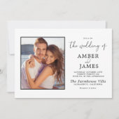 Invitation Élégant Mariage photo moderne personnalisé (Devant)