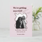 Invitation Élégant Mariage photo moderne rétro (Debout devant)