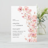 Invitation Élégant Mariage photo moderne rose pâle rose (Debout devant)